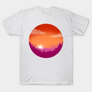 Subtle Lesbian Pride Flag Landscape T-Shirt